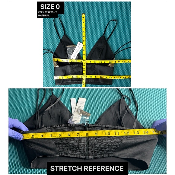 Alice + Olivia Carli Sequined Embellished Gold Bronze Black Bra Crop Top - Picture 10 of 17